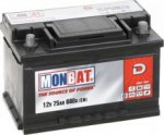 Батарея аккумуляторная Monbat Dynamic 12В 75Ач 680A(EN) R+