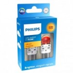 Автомобильные лампы Philips Ultinon Pro6000 К SI LED P21W 12V, янтарные (2 шт.)