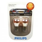 Автомобильная лампочка Philips SilverVision PY21W 12V 21W (комплект: 2 шт.) блистер