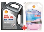 Акц. набор: Масло моторное Shell Helix Ultra 5w-30, 4 л + Жидкость омывателя стекла, летняя Shell 2 л (550040623O) Shell 550040623-O