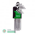 Набор Г-обр. ключей TORX T10-T50 9ед. длинных с отв. и шаром