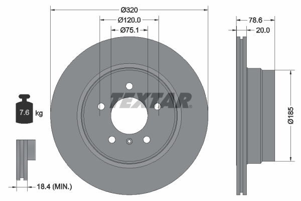 Диск тормозной (задний) BMW X5 (E70/F15) 07- (320x20) PRO