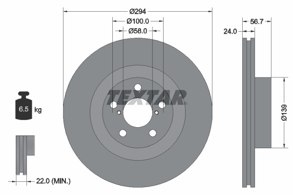 Диск тормозной (передний) Subaru Forester 03-/Impreza 94-/Outback00- (294x24)