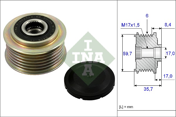 Шкив генератора Mazda CX-7 2.3MZR DISI Turbo/2.5MZR, 06/06 - 12/14