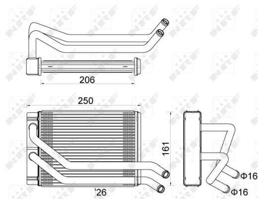 Радиатор печки Hyundai Santa Fe 2.0-2.7 01-06