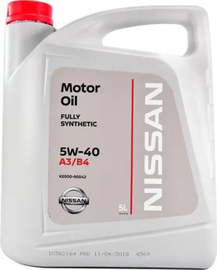 Масло 5W40 Motor Oil (5L)(A3/B4)  пр-во NISSAN / INFINITI KE90090042 (OE: ) BrigCar.com