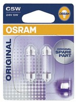 Автомобильные лампочки Osram 6423-02B SV8.5 (T11x36), C5W 24 V (к-кт 2 шт.)