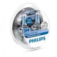 Автомобильная лампочка Philips WhiteVision ultra H4 12V 60/55W +W5W (комплект: 2+2шт.)