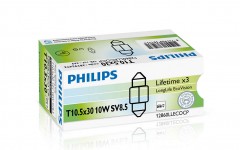 Автомобильная лампочка Philips LongLife EcoVision 12860llecocp SV8.5 (T10,5x30), C10W 12 V