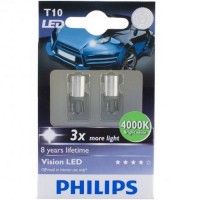 Автомобильные лампочки Philips Vision LED W5W 1W 12V 4000 К (2шт.)
