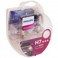 Автомобильная лампочка Philips VisionPlus H7 12V 55W (комплект: 2 шт.)