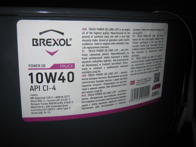 Масло моторное BREXOL TRUCK POWER SB LONG LIFE 10W-40 CI-4, 200 л (48391050992) BREXOL 48391050992