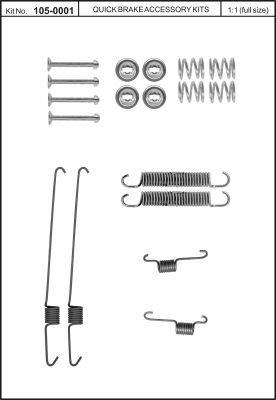 Комплект пружинок колодок ручника Subaru Justy/Suzuki Ignis 03-