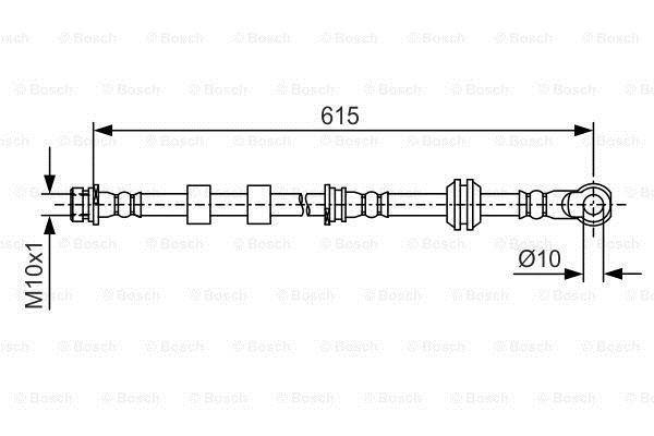 Шланг тормозной (передний) Mitsubishi Lancer VIII 1.5-2.0D 08- (R)