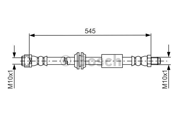 Шланг тормозной (передний) MB M-class (W164)/GL (X164) 05- (545mm)
