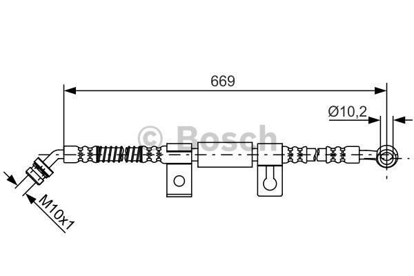Шланг тормозной (передний) Kia Sorento I 02-11 (R) (L=669mm)