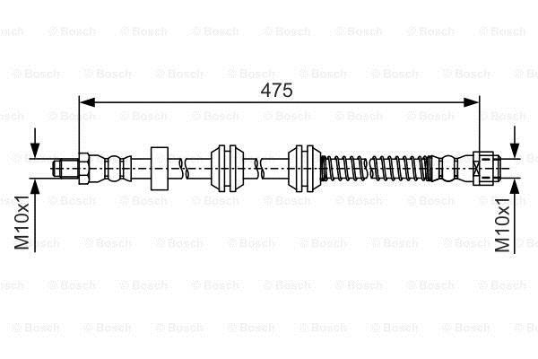 Шланг тормозной (задний) MB M-class (W166) 11-15 (L=475mm)