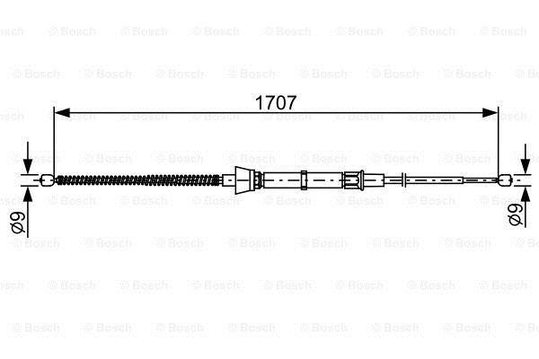 Трос ручника (задний) Skoda Rapid/Seat Toledo 12- (1707mm)