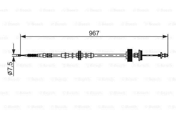 Трос ручника (L) BMW X5 (E70/F15/F85)/X6 (E71/E72/F16/F86) 2.0D-4.8 06- M57/N52/N57/N63 (967mm)
