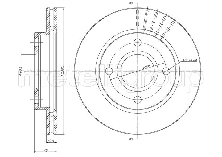 Диск тормозной (передний) Mazda 121/Ford Fiesta/KA/Escort -03 (239.7x20)