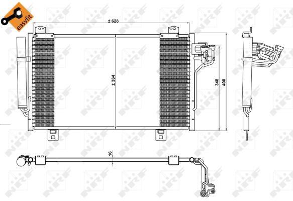 Радиатор кондиционера (с осушителем) Mazda 3/6 1.5/2.2D 12-