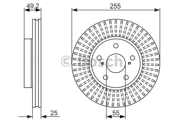 Диск тормозной (передний) Toyota Prius 08- (255x25)
