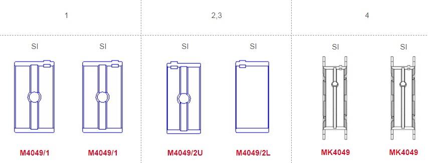 Вкладыши коренные Opel Vectra 2.5 V6 93-00 (+0.25)